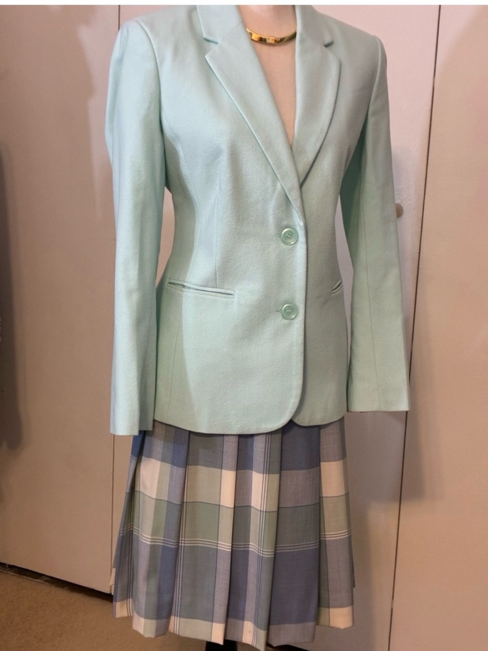 Chadwicks Mint Green Single-Breasted Blazer